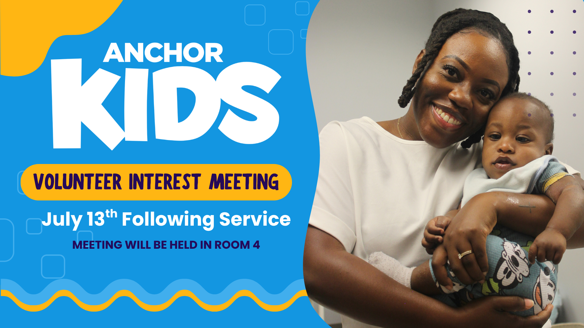 AnchorKids volunteer interest meeting flyer