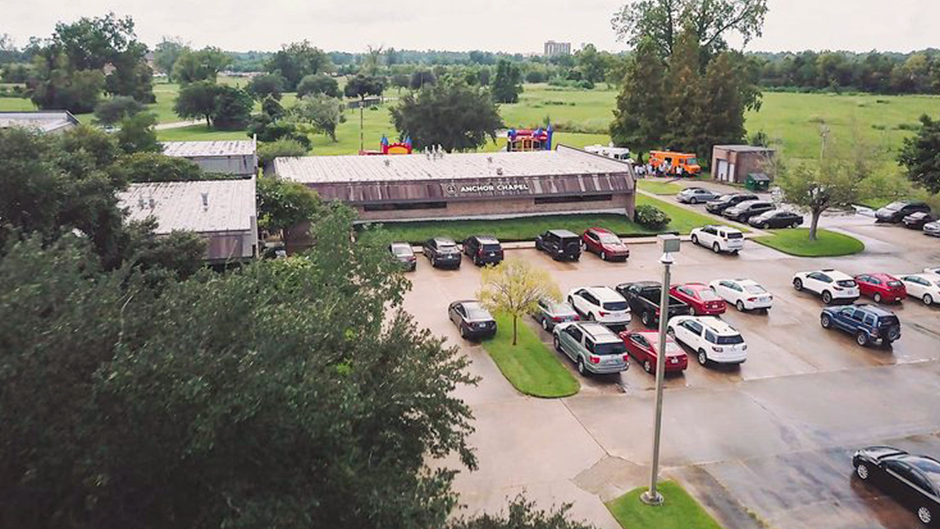 Aerial view of Anchor Chapel's first building